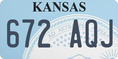 KS license plate 672AQJ
