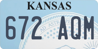 KS license plate 672AQM