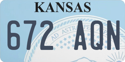 KS license plate 672AQN