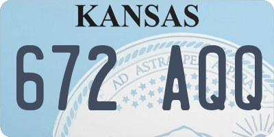 KS license plate 672AQQ
