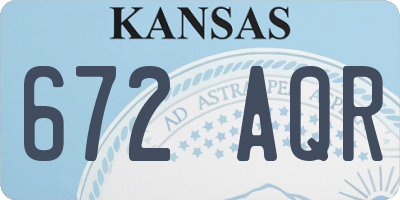 KS license plate 672AQR