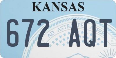 KS license plate 672AQT