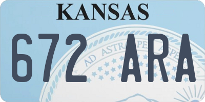 KS license plate 672ARA