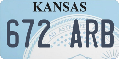 KS license plate 672ARB