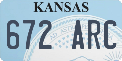 KS license plate 672ARC