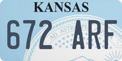 KS license plate 672ARF