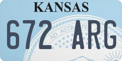 KS license plate 672ARG