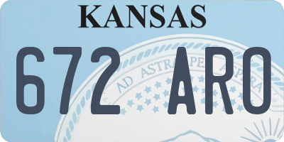 KS license plate 672ARO