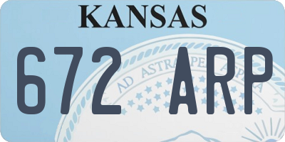 KS license plate 672ARP