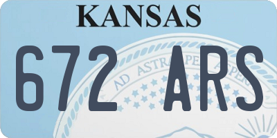 KS license plate 672ARS