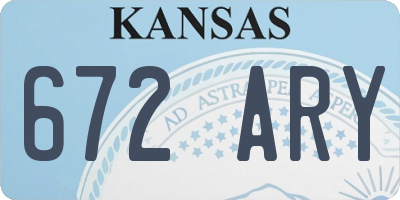 KS license plate 672ARY