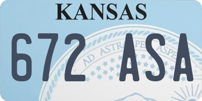 KS license plate 672ASA