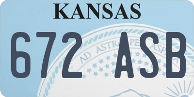 KS license plate 672ASB