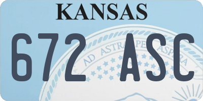 KS license plate 672ASC