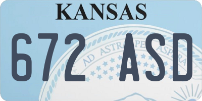 KS license plate 672ASD