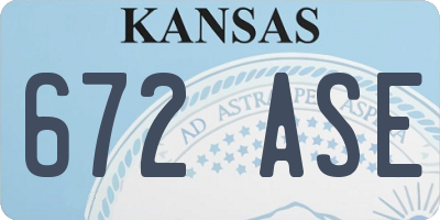 KS license plate 672ASE