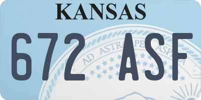 KS license plate 672ASF