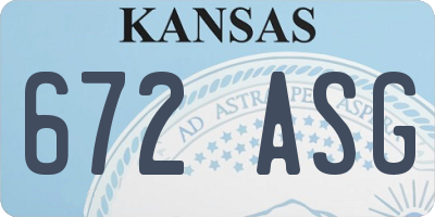 KS license plate 672ASG