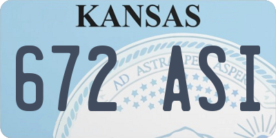KS license plate 672ASI