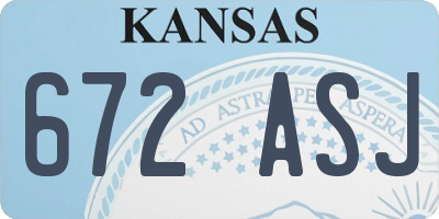 KS license plate 672ASJ