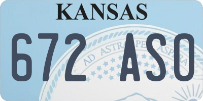 KS license plate 672ASO
