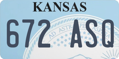 KS license plate 672ASQ