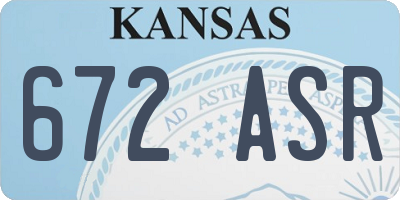 KS license plate 672ASR