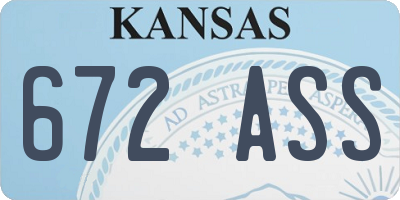 KS license plate 672ASS