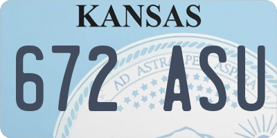 KS license plate 672ASU