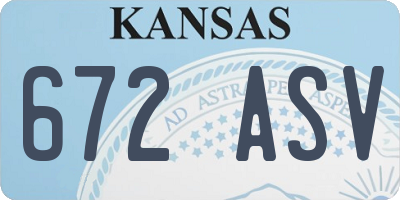 KS license plate 672ASV
