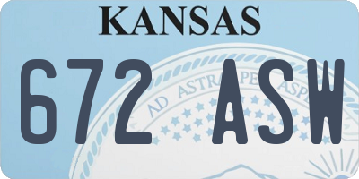 KS license plate 672ASW