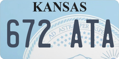 KS license plate 672ATA
