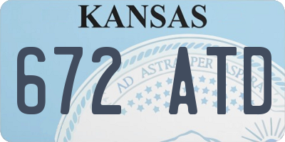 KS license plate 672ATD