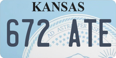 KS license plate 672ATE