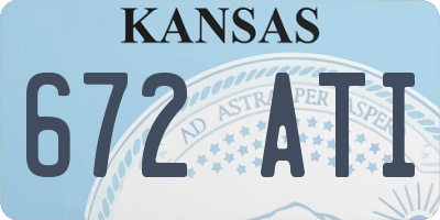 KS license plate 672ATI