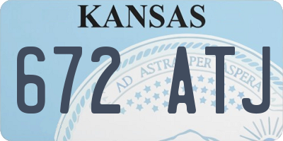 KS license plate 672ATJ