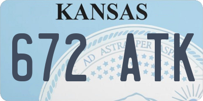 KS license plate 672ATK