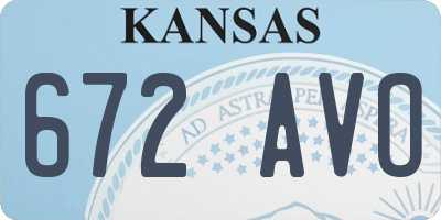KS license plate 672AVO