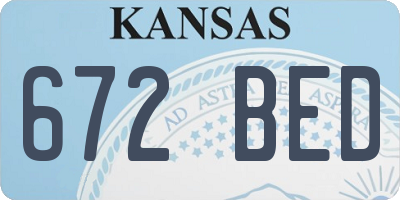 KS license plate 672BED