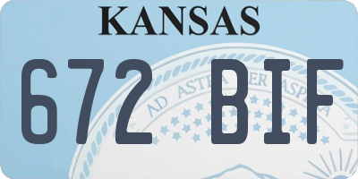 KS license plate 672BIF
