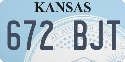 KS license plate 672BJT