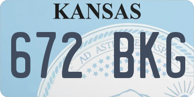KS license plate 672BKG