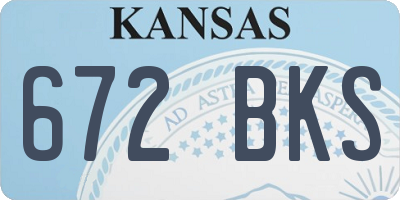 KS license plate 672BKS
