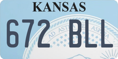 KS license plate 672BLL