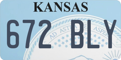 KS license plate 672BLY
