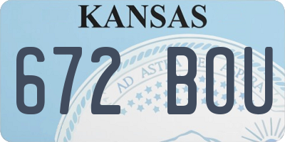 KS license plate 672BOU