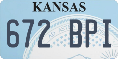 KS license plate 672BPI