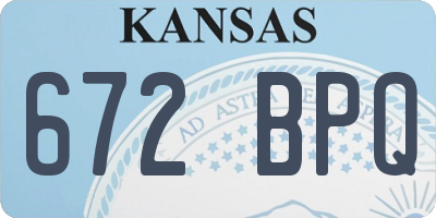 KS license plate 672BPQ