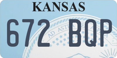 KS license plate 672BQP