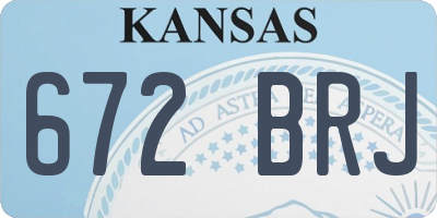 KS license plate 672BRJ